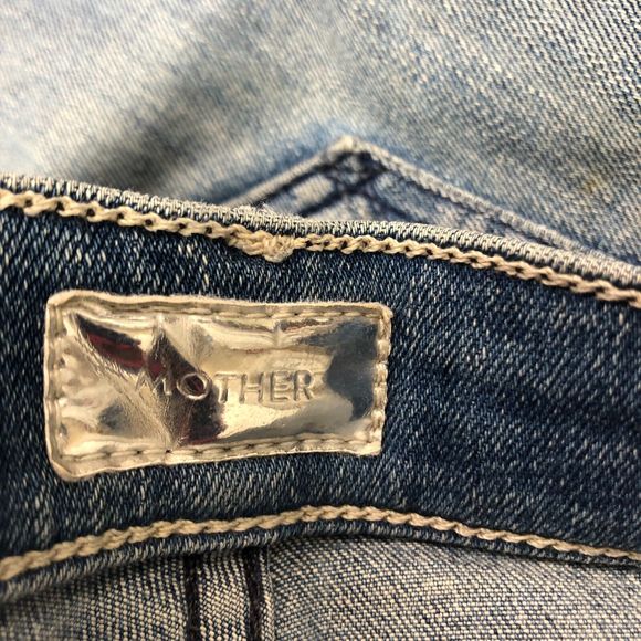 Mother Women Stunner Zip Ankle Step Fray Jeans Size 24 Blue Denim M120 -26 - Picture 8 of 16